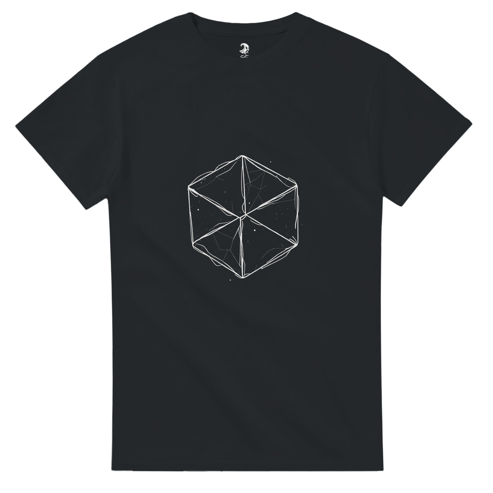 Heavyweight Unisex Crewneck T-shirt - Geometric-Black & White